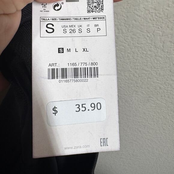 Zara Womens Size Small Pants Jogger Black Pull On Side Pockets Stretch - Picture 7 of 8